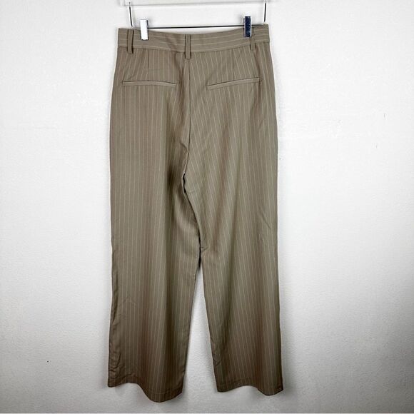 Blu Pepper Nordstrom Pin Stripe Trouser Slacks Beige Pants Wide Leg XL - Picture 9 of 11